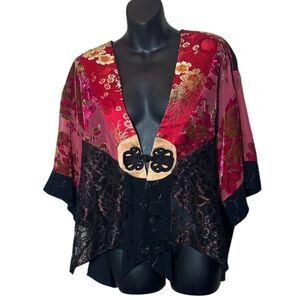 Spencer Alexis women’s medium vintage y2k kimono top mixed media Asian